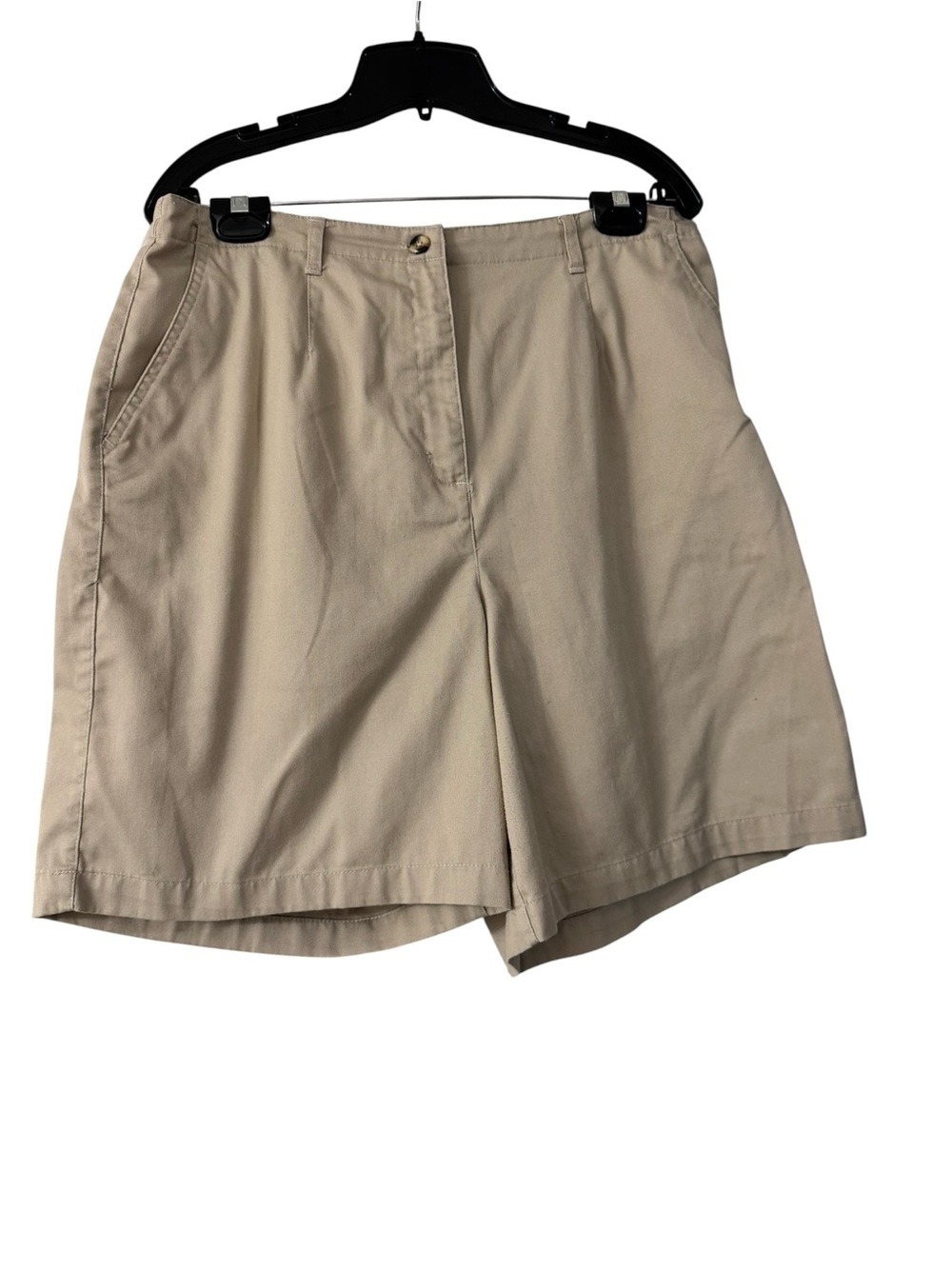Karen Scott Classic Khaki High-Waist Shorts